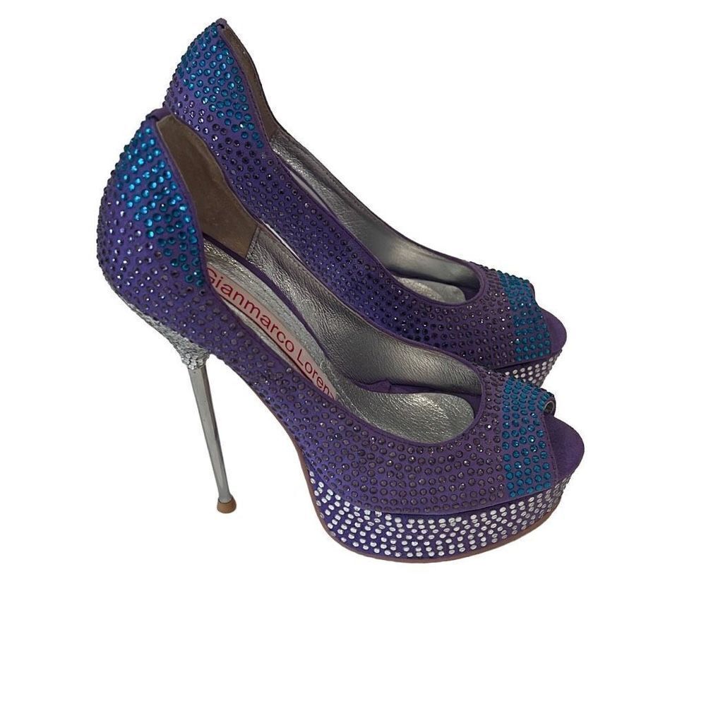 Gianmarco Lorenzi  Rhinestone  Purple  Stiletto Sz36/6